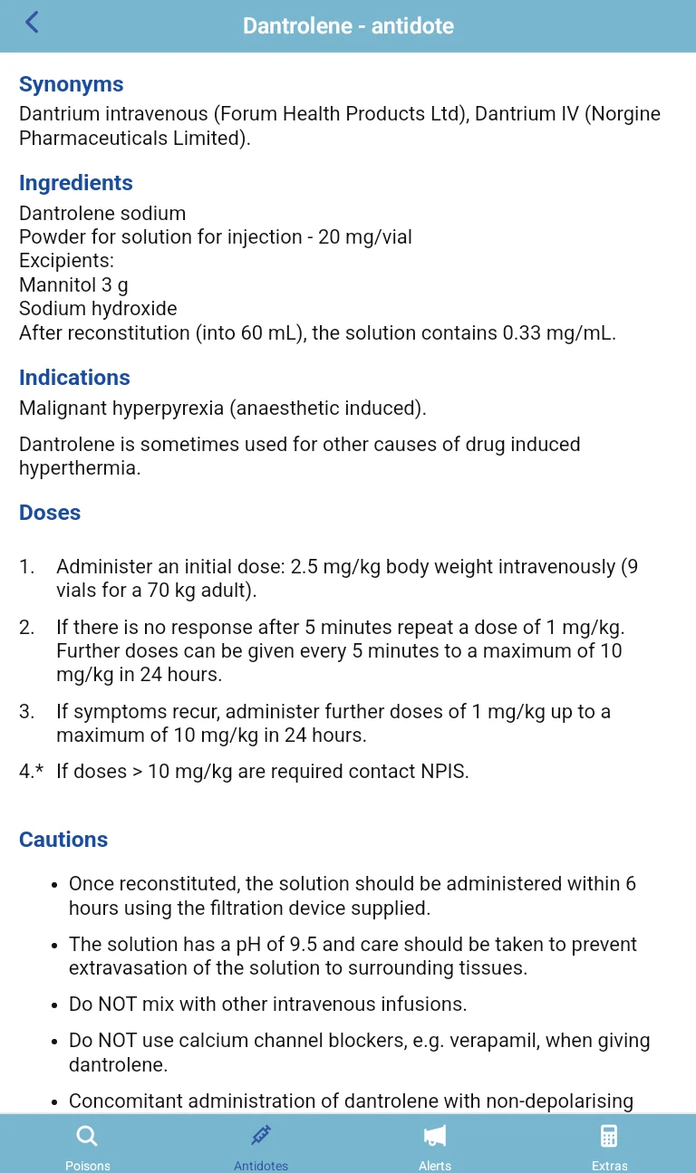 TOXBASE screenshot