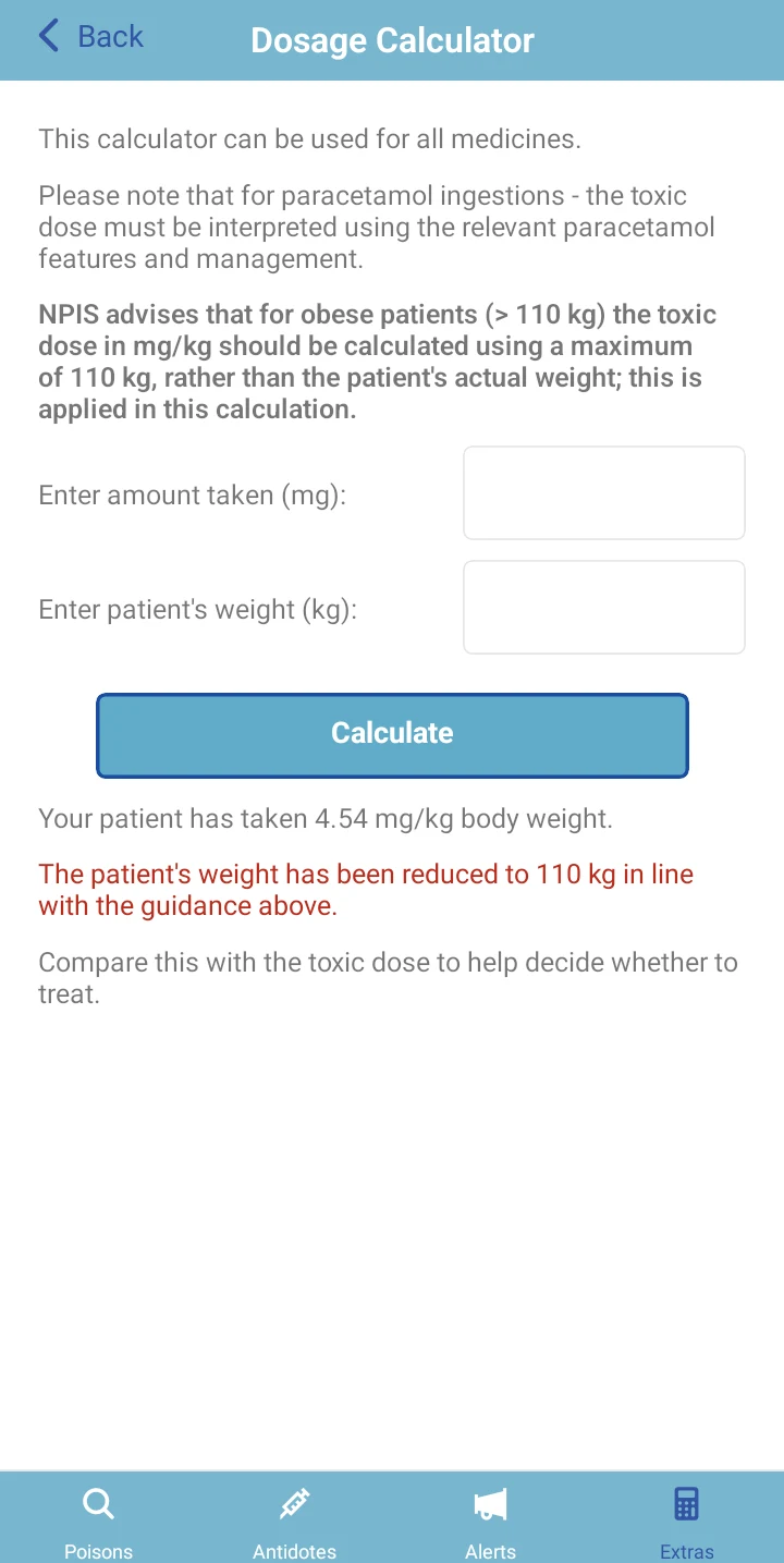 TOXBASE screenshot
