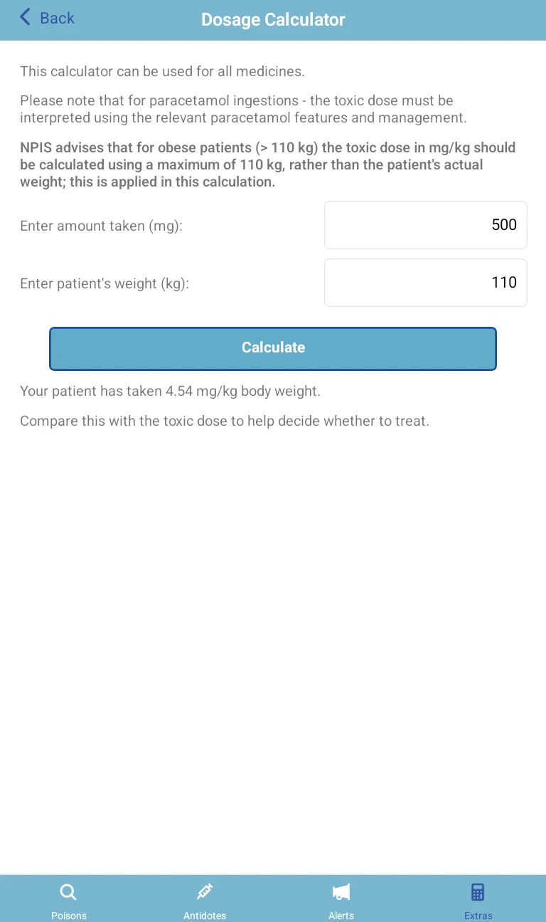 TOXBASE screenshot